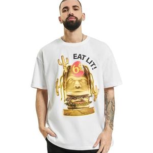 Mister Tee - Eat Lit Oversize Heren T-shirt - Wit