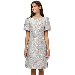 Minus Dames Verana Jurk, Ibiza Blauw Bloemenprint, 16