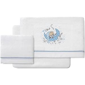 Beddengoed Coralina Minibed New Sleeping wit en blauw
