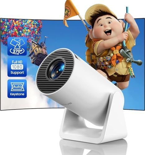 WiMiUS - Mini-beamer - 270° Draaibaar - 1280 x 720p - Auto Trapeziumcorrectie - Draagbaar