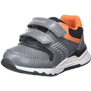 Geox Baby jongens B Pyrip Boy Sneakers, donkergrijs en oranje., 24 EU