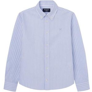 Hackett London Oxford Stripe overhemd voor jongens, blauw (blauw), 11 Jaren