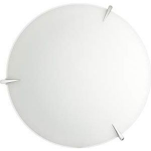 ONLI NLI plafondlamp van wit gesatineerd glas met verchroomde haken, diameter 30 cm, klein
