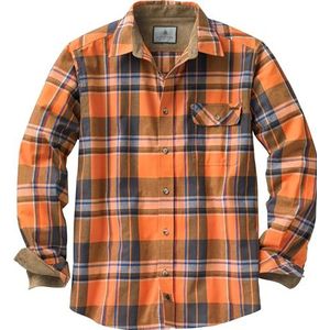 Legendary Whitetails Men's Standard Buck Camp Flannel, Long Sleeve Plaid Button Down Casual Shirt, Corduroy Cuffs, Canyon, Large