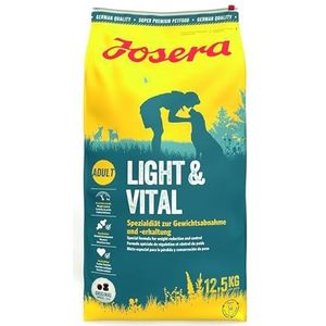 JOSERA Light & Vital (1 x 12,5 kg) | Hondenvoer met laag vetgehalte | Super Premium droogvoer voor volwassen honden | 1 stuk verpakt