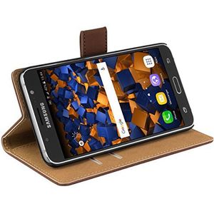 mumbi Hoes Bookstyle case compatibel met Samsung Galaxy J7 2016 hoes telefoonhoes case portefeuille bruin