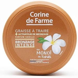 Corine de Farme - Melkvet met bruiningsactivatoren met vanillegeur – Monoï de Tahiti – zonder zelfbruiner – voor matte/reeds gebruinde huid – 150 ml