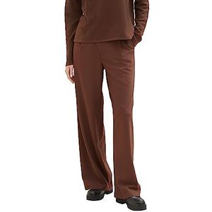 TOM TAILOR Denim Damesbroek met wijde pijpen en tailledetail, 19714 - Roasted Coffee Brown, L