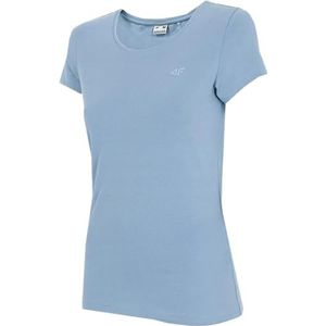 4F Dames denim T-shirt met korte mouwen, zwart/wit, small, zwart/wit, S