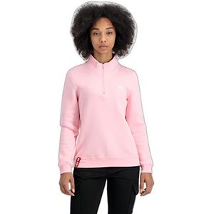 Alpha Industries Half Zip SL Sweatshirt voor dames Pastel Pink