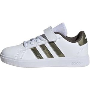 adidas Grand Court 2.0 Kinderschoenen, uniseks, voor volwassenen, meerkleurig (Ftwr White Olive Strata Shadow Olive), 33 EU