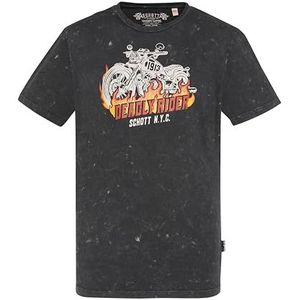 Schott NYC Tscoleman T-shirt voor heren, Zwart, L