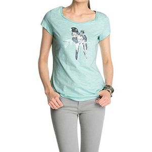 ESPRIT dames t-shirt met pailletten, meerkleurig (Oasis Spring 296), XL