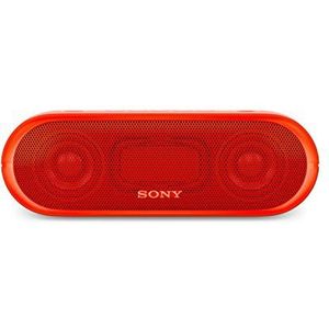 Sony SRS-XB20 Draagbare draadloze luidspreker (gekleurde lichtbalk, extra bas, bluetooth, NFC, waterafstotend, tot 12 uur batterijduur, Wireless Party Chain) rood