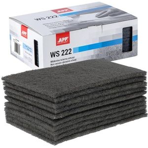 APP 10 stuks schuurvlies WS 222, 150 x 230 mm, grijs, fijnkorrelige schuurwol voor houtschuurmachine, metaal, staal, roestvrij staal, 600-800, grijs