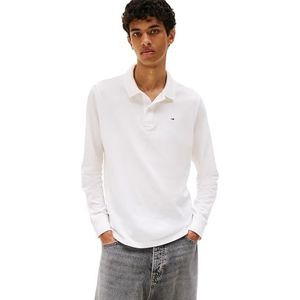 TOMMY JEANS TJM Slim Placket Polo LS EXT DM0DM20232, Wit, XS, Wit (Ecru), XS