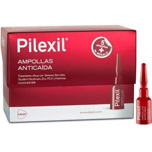PILEXIL AMPOLLAS Anti-Drop, 20 x 5 ml, topisch gebruik, stopt haaruitval, voor mannen of vrouwen, verhoogt de dichtheid, uitstekende verdraagzaamheid, bevordert 15-5 ampullen