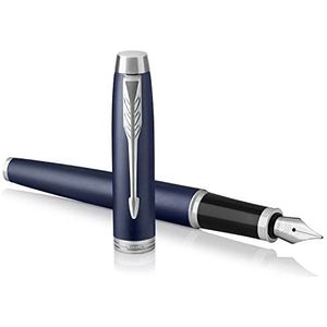 Parker IM-vulpen | Matblauw | Medium penpunt met blauwe inktnavulling | Geschenkverpakking