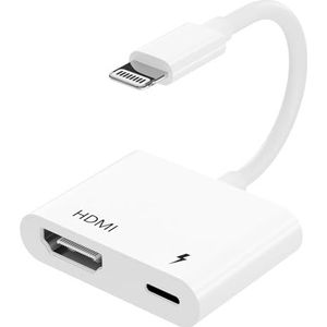 GANGZE TECH HDMI-Adapter voor iPhone naar tv Zonder Stroom nodig, 1080P Digitale iPhone AV-Adapter Verlichting naar HDMI-kabel, Synchronisatie-Schermconnector Compatibel met iPhone 14/13/12/11/XR/XS/X/8/7/Pad