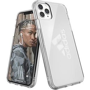 Adidas Sports Compatibel met iPhone 11 Pro Max hoesje, groot logo opdruk, transparante beschermhoes voor mobiele telefoon, transparant
