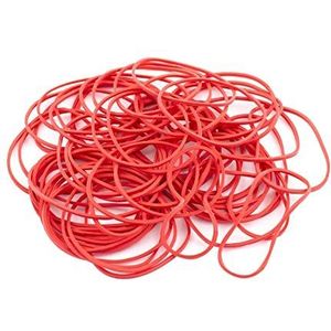 D.RECT Elastieken band voor huishouden, werk, kantoor, herbruikbaar, duurzaam, 100 g zak, rood