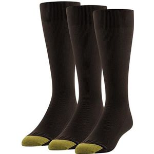 GOLDTOE Men's Metropolitan Crew Dress Socks, 3-Pairs, Brown, Shoe Size: 6-12.5