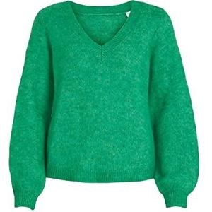 Vila Gebreide trui voor dames, V-hals, Kelly Green, S