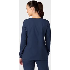 WonderWink 8155ANAVYMD W123 warme jas voor dames, ronde hals, marine, standaardm-maat