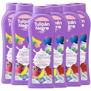 Tulipan Black, Fantasy Bath Gel Candy, Sweet Hydrate, 720 ml x 6 units