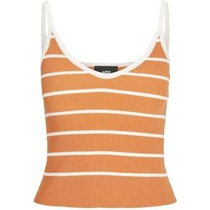 Jack & Jones Jxesther Tight Short Stripe Top Knit, oranje, S