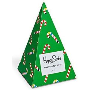 Happy Socks 3-Pack Holiday Tree Gift Box, Kleurrijke en Leuke, Sokken voor Dames en Heren, Groente-Rood-Wit (41-46)