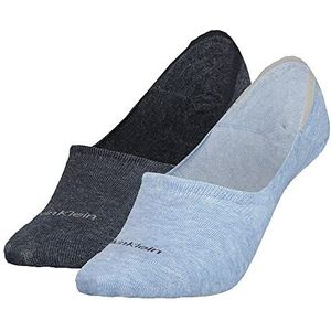 Calvin Klein Dames Mid Cut Footie Sokken, Light Blue Melange, 39/42, blauw (light blue melange), 39/42 EU