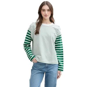 Tom Tailor Denim - Sweatshirt - All-over Motief - Katoen - Hoge Ronde Hals