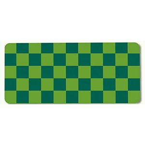 BXGH Muismatten met antislip rubberen basis, groene Fun Board Grid gestikte rand Gaming muismat 400 * 800 mm* 3 mm