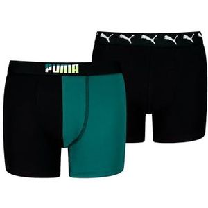 PUMA Boxershorts voor kinderen, 2 stuks zwart/groen, zwart/groen, 170-176