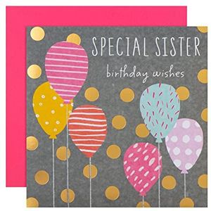 Hallmark Verjaardagskaart voor zuster - Hedendaags patroon ballonnen ontwerp