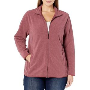 Amazon Essentials Dames Classic-Fit Full-Zip Polar Soft Fleece Jacket (Verkrijgbaar in Grote Maat), Bordeaux Heather, Large