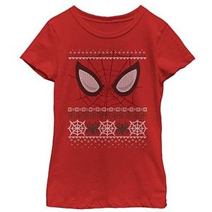 Marvel Spider-Man Eyes Ugly Christmas Girls T-shirt, rood, XS, rood, XS