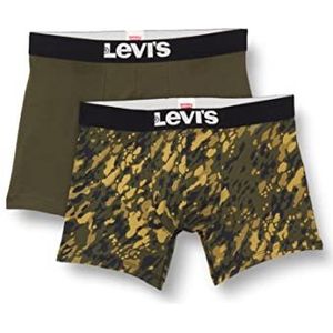 Levi's Heren All-Over-Print Camo Men's 2 Pack Boxer Briefs, Kaki, S