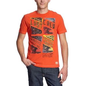 edc by ESPRIT Heren Shirt/T-shirt T35632, oranje (825), L