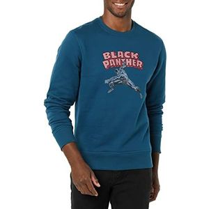 Amazon Essentials Disney | Marvel | Star Wars Heren Sweatshirt, fleece, ronde hals, Marvel Black Panther, M