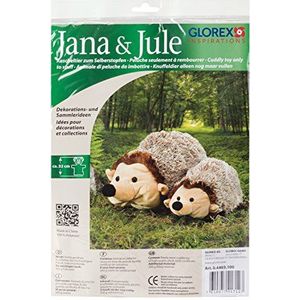 GLOREX 0 4403 100 - Knuffel om zelf op te vullen Egel Jana en Jule, ca. 32 cm groot, genaaid van hoogwaardig pluche, hoeft alleen nog maar gevuld te worden, met geboortecertificaat