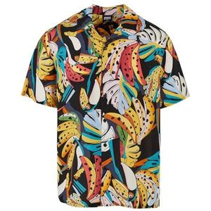 Urban Classics Heren overhemd Viscose AOP Resort Shirt Toucans XL, Toucans, XL