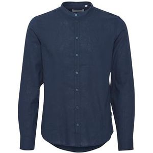 CASUAL FRIDAY Heren CFAnton 0053 CC LS Linnen Mix Shirt Hemd, 194013_Dark Navy, L, 194013_dark navy., L