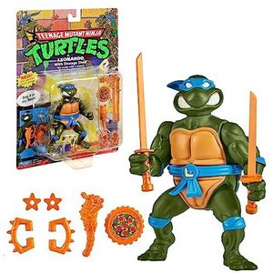 Ninja schildpadden, 10 cm beweegbaar figuur, klassieke verzamelfiguur Leonardo, speelgoed voor kinderen vanaf 4 jaar, Giochi Preziosi T0001A