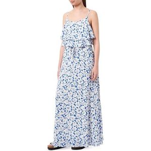 ZITHA Maxi-jurk voor dames, met bloemenprint, blauw-wit, L