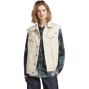 G-STAR RAW Oversized denim vest voor dames, Beige (Ecru D300-159), S