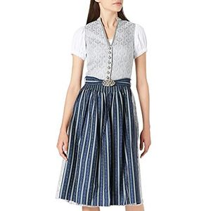 Stockerpoint Dames Dirndl Leonie jurk, grijs/blauw, 30