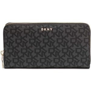 DKNY Bryant Portemonnee zwart Continental Logo, zwart, LARGE ZIP AROUND