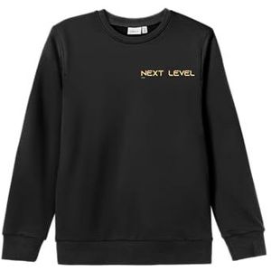 NAME IT Jongens Nkmvasha Ls Sweat Unb Sweatshirt, Zwart/print: volgende level, 116